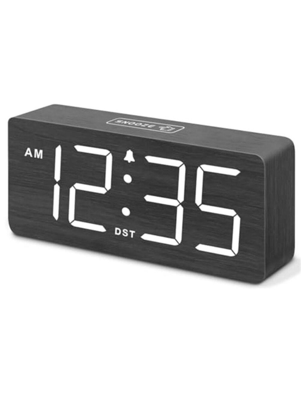 Wooden Digital Alarm Clock Large Display Loud Alarm Bedroom Desk Clock Dimmer
